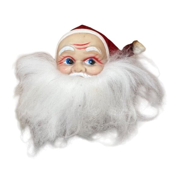 Kitschy Retro Santa Head Christmas Ornament - Picture 1 of 3